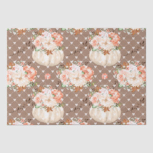 Papel De Seda Boho abóbora corações flores