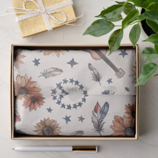 Papel De Seda Boho Americana Festival Sunflowers VW Bus 4th of J