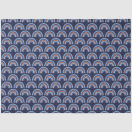 Papel De Seda Boho Arco-Íris Laranja e Marinho Azul