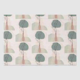 Papel De Seda Boho Art Style Modern Vase Plant