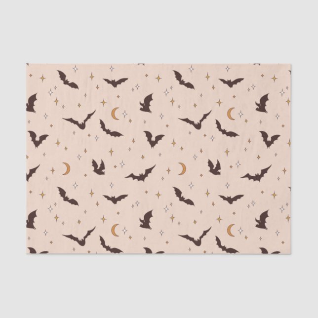 Papel De Seda Boho Bats e Stars Halloween (Frente )