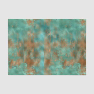 Papel De Seda Boho Blue Teal Copper Patina