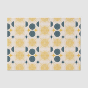 Papel De Seda Boho Celestial Sun Moon Patterno