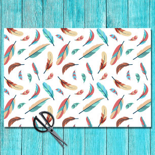 Papel De Seda Boho Chic Feather Pattern