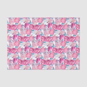 Papel De Seda Boho Chic Tropical Padrão Floral Rosa