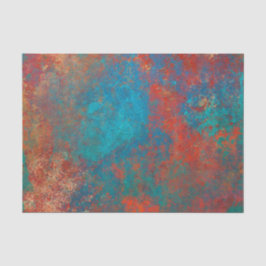 Papel De Seda Boho Copper Blue Orange Grunge