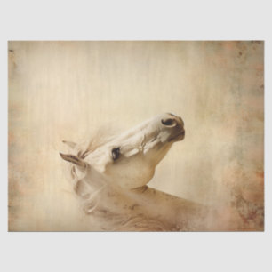 Papel De Seda Boho Elegant White Horse Decoupage
