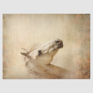 Papel De Seda Boho Elegant White Horse Decoupage