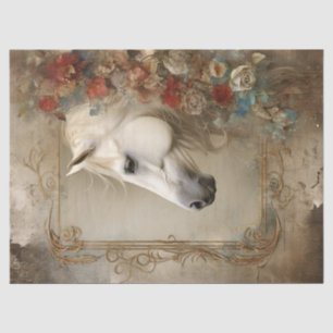 Papel De Seda Boho Elegant White Horse Decoupage