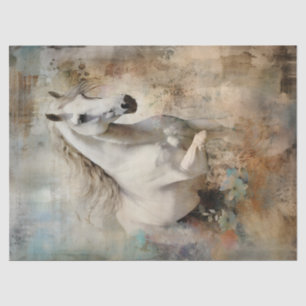 Papel De Seda Boho Elegant White Horse Decoupage
