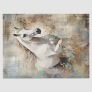 Papel De Seda Boho Elegant White Horse Decoupage