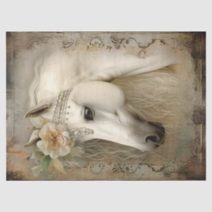Papel De Seda Boho Elegant White Horse Decoupage