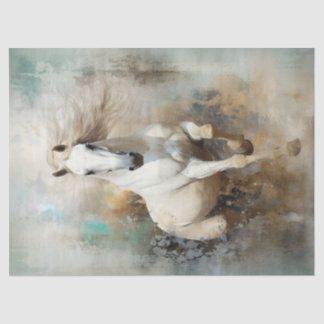Papel De Seda Boho Elegant White Horse Decoupage