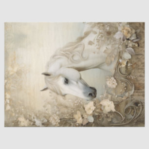 Papel De Seda Boho Elegant White Horse Decoupage