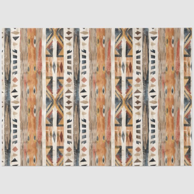 Papel De Seda Boho ethnical design earthy cores (Frente )