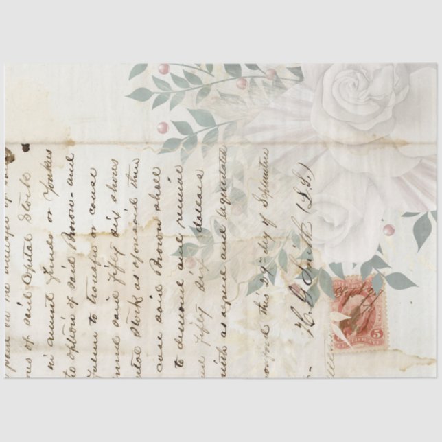 Papel De Seda Boho FloralEphemera Design Series #2 (Frente )