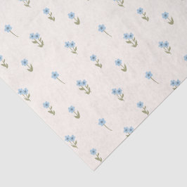 Papel De Seda Boho Flores Silvestres Floral Campestre Azul