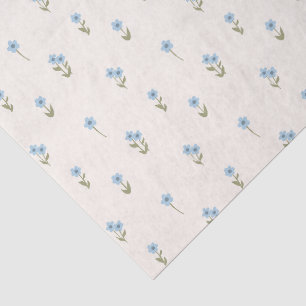 Papel De Seda Boho Flores Silvestres Floral Campestre Azul