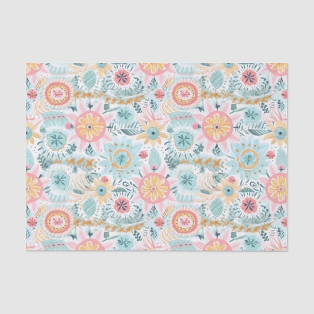 Papel De Seda Boho fofo pastel (Frente )