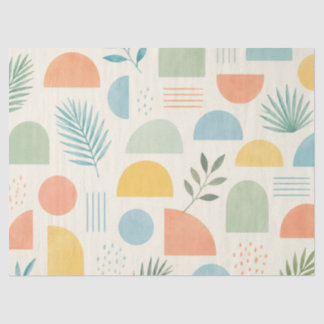 Papel De Seda Boho Geométrico Tropical