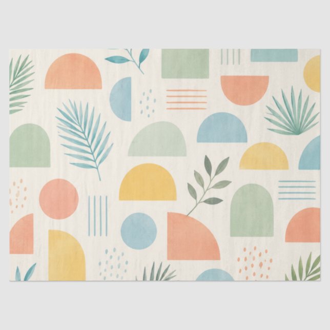 Papel De Seda Boho Geométrico Tropical  (Frente )