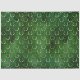 Papel De Seda Boho Green Dourado Antlers Natal