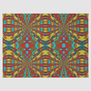 Papel De Seda Boho Hippie Red Yellow Blue Vintage Etnia Tribal