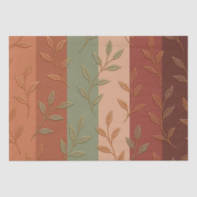 Papel De Seda Boho Leaf Pattern Rustic Home Decor (Frente )