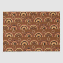 Papel De Seda Boho Mystic Eye Rainbow Brown Fundo