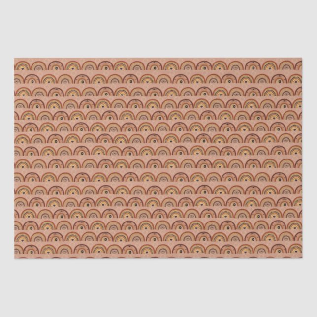 Papel De Seda Boho Mystic Eye Rainbow Tan Background (Frente )