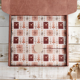 Papel De Seda Boho Pink Christmas
