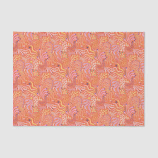 Papel De Seda Boho Praia de Seagrass Laranja