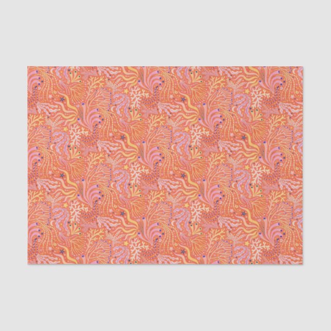 Papel De Seda Boho Praia de Seagrass Laranja (Frente )