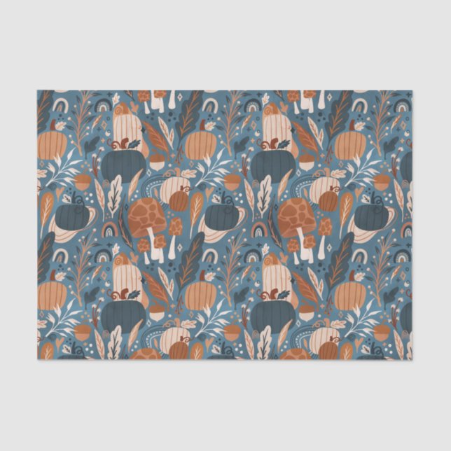Papel De Seda Boho Pumpkin Fall (Frente )