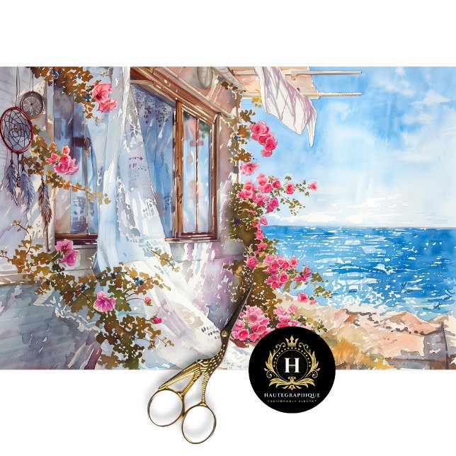 Papel De Seda Boho Rosa Dreamcatcher Coastal Decoupage (Criador carregado)