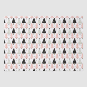Papel De Seda Boho Rosa Verde Preto Árvore de Natal Festa de Nat