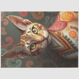 Papel De Seda Boho Siamese Fantasy Cat