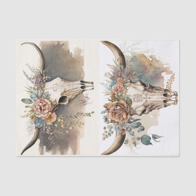 Papel De Seda Boho Skulls (Frente )