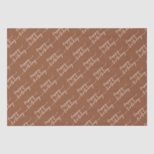 Papel De Seda Boho Summer Brown Terracotta Trendy Happy Birthday