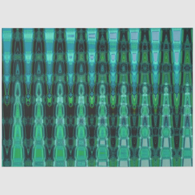 Papel De Seda Boho Teal Abstrato Decoupage (Frente )