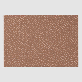 Papel De Seda Boho Terracotta Brown & Beige Dots Chá de fraldas