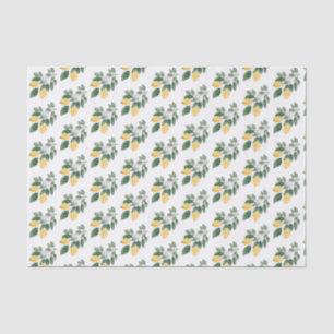 Papel De Seda Boho Watercolor Lemons e Greenerescência