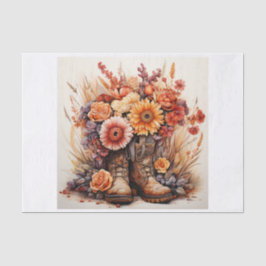 Papel De Seda Boho Western Boots Buquê Floral para Desligar
