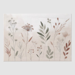 Papel De Seda Boho Wild Flower | Padrão Floral do Jardim do Dese