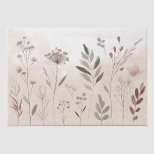 Papel De Seda Boho Wild Flower   Padrão Floral do Jardim do Dese