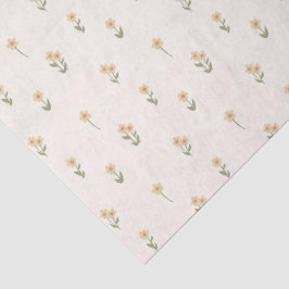 Papel De Seda Boho Wildflowers Ditsy Floral Cottagecore Beige