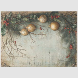 Papel De Seda Boias de Natal e bausolas de ouro