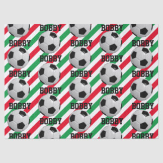 Papel De Seda Bola de Futebol Adição de nome Strike Red n Green