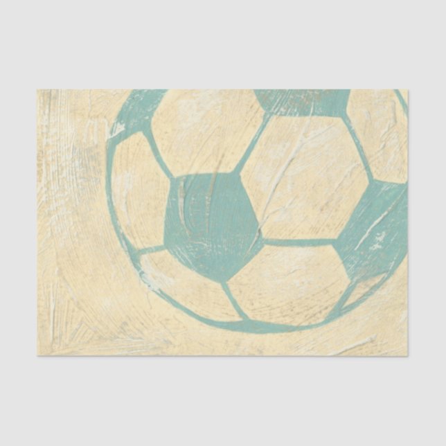 Papel De Seda Bola de Futebol Azul Pastel de Chariklia Zarris (Frente )