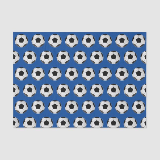Papel De Seda Bola de futebol branca e azul preta (Frente )
